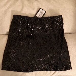 Art class kids Black Sequin Mini Skirt